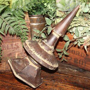 Ornate Old World French Country Decorative Distressed Metal Statuary Spire